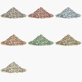 Euro Bills Pile Collection 3D model